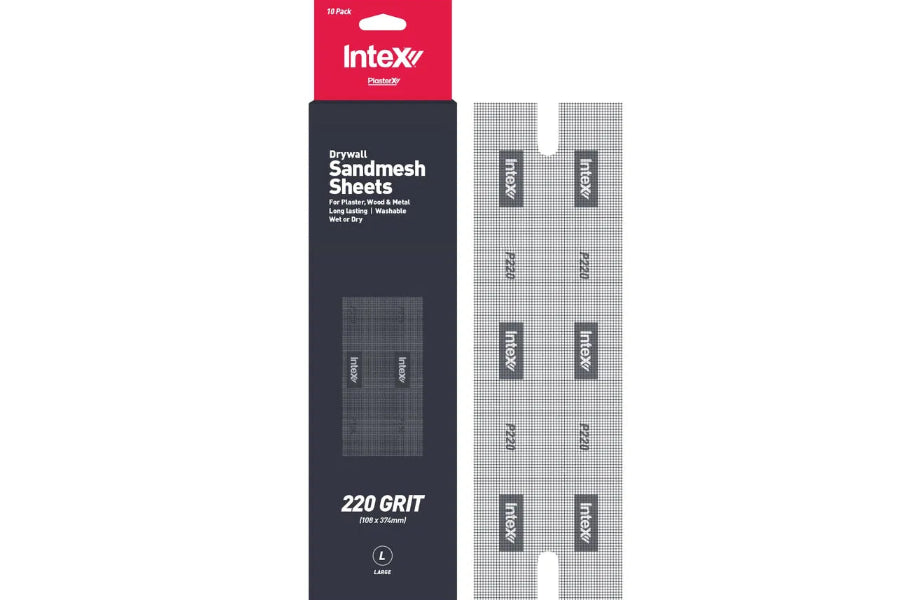 PlasterX® Sandmesh Sheets Large 220 Grit (Pack of 10)